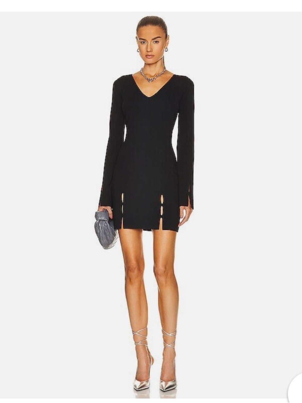 Helmut Lang LBD Black Dress with Front Slit Detail (NWT)